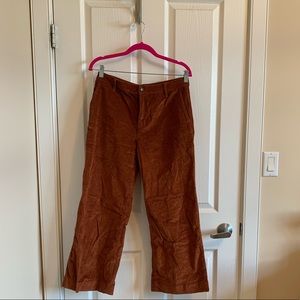 Joe Fresh Wide Leg Brown Corduroy Ankle Pants